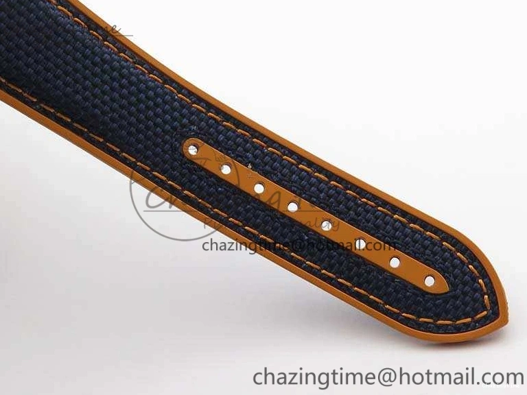 1219 Unique Planet Ocean 45mm GMT Blue DLC Black OMF Best Edition Blue Dial On Blue Gummy Strap A 8123